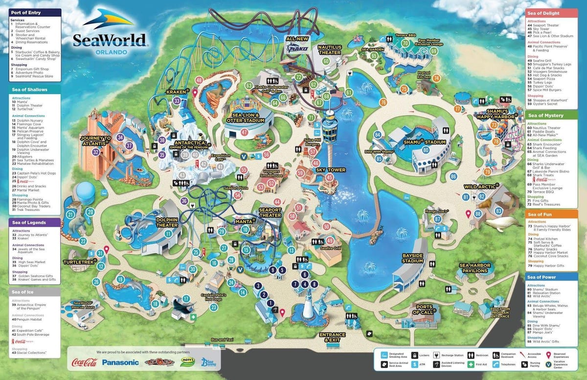 வரைபடம் Seaworld ஆர்லாண்டோ
