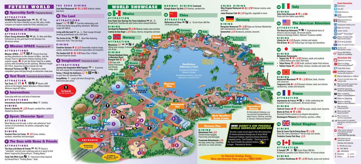 EPCOT டிஸ்னி உலக வரைபடம்